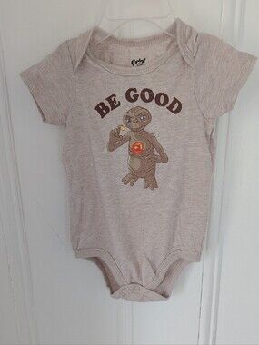 Universal Beige E.T. 'Be Good' Graphic Baby One-Piece
